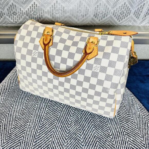 Louis Vuitton Handbags - Authentic Louis Vuitton Damier Azur Speedy 30 Satchel Bag
